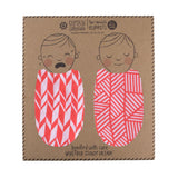 Coral Geometric Cascade Swaddle Set