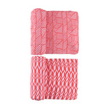 Coral Geometric Cascade Swaddle Set