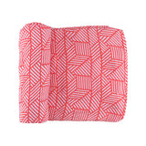 Coral Geometric Cascade Swaddle Set